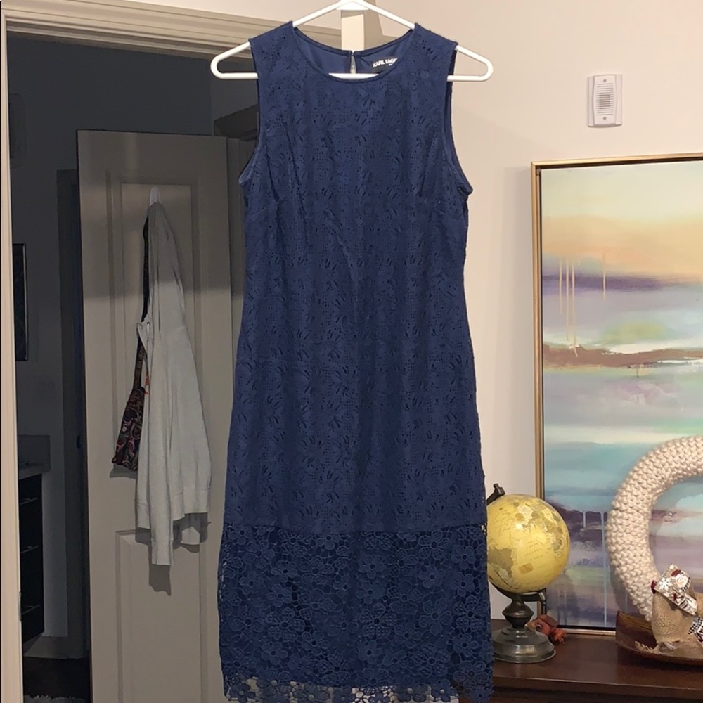 Gorgeous Karl Lagerfeld Navy Lace Dress